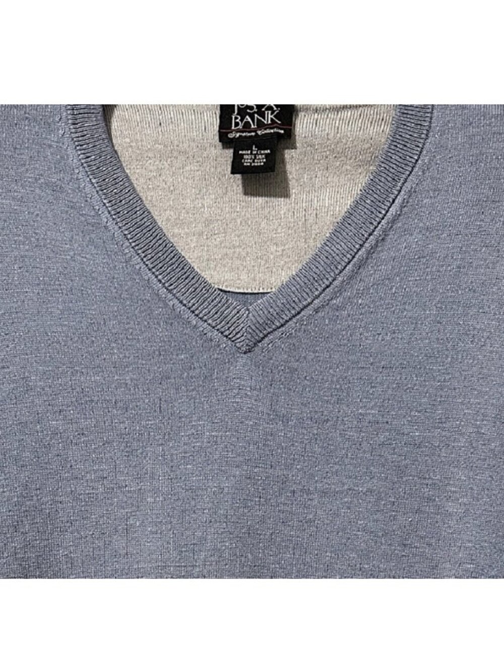 Jos. A. Banks Blue 100% Silk Sweater Size L